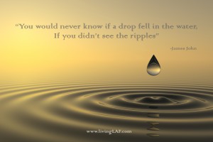 Zen drop falls into the water